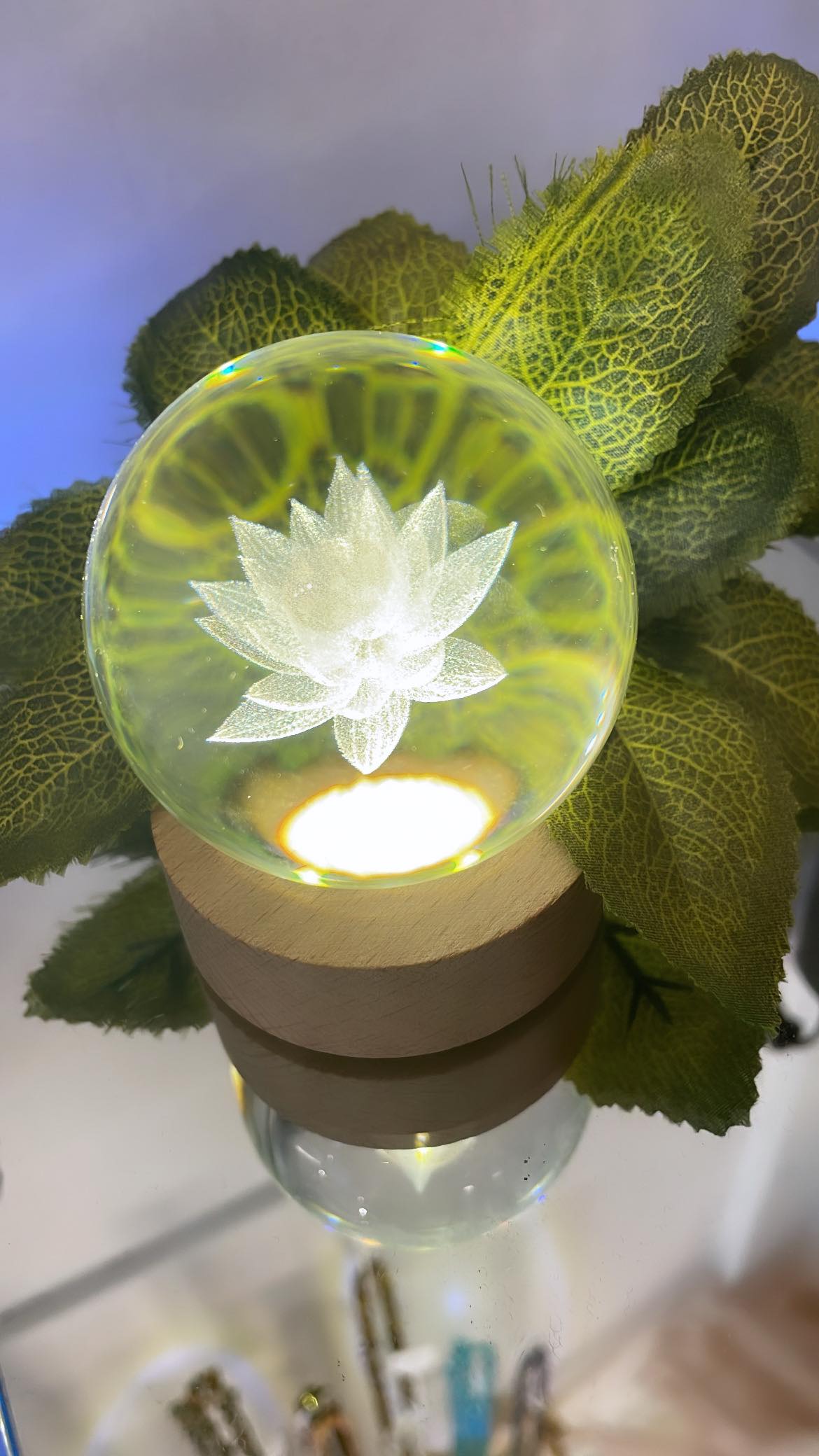Crystal Sphere with LED base