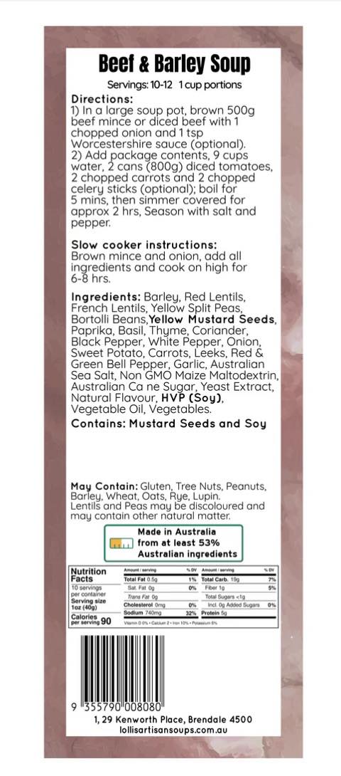 Lolli's Beef & Barley Soup