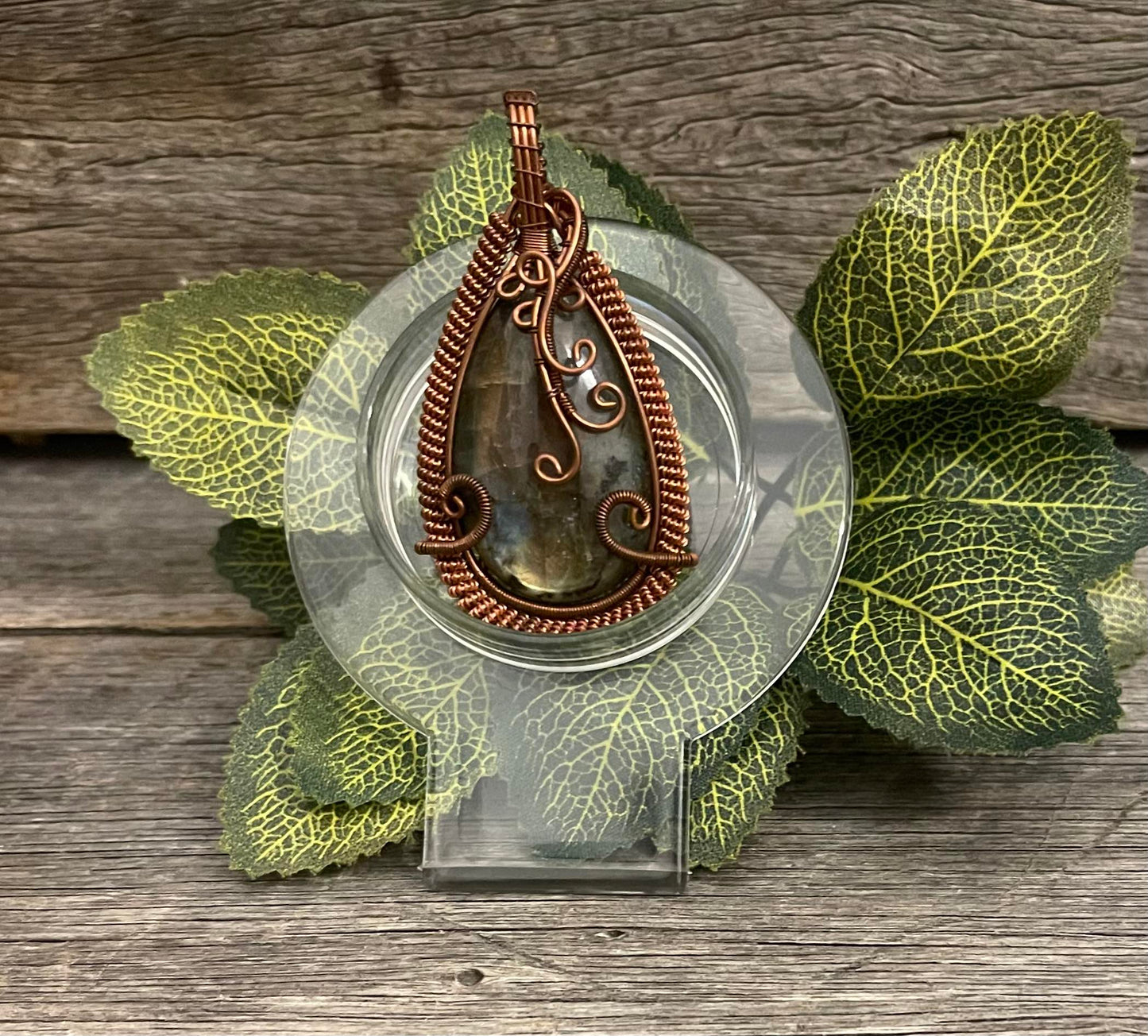 Copper Wire Wrapped Pendant