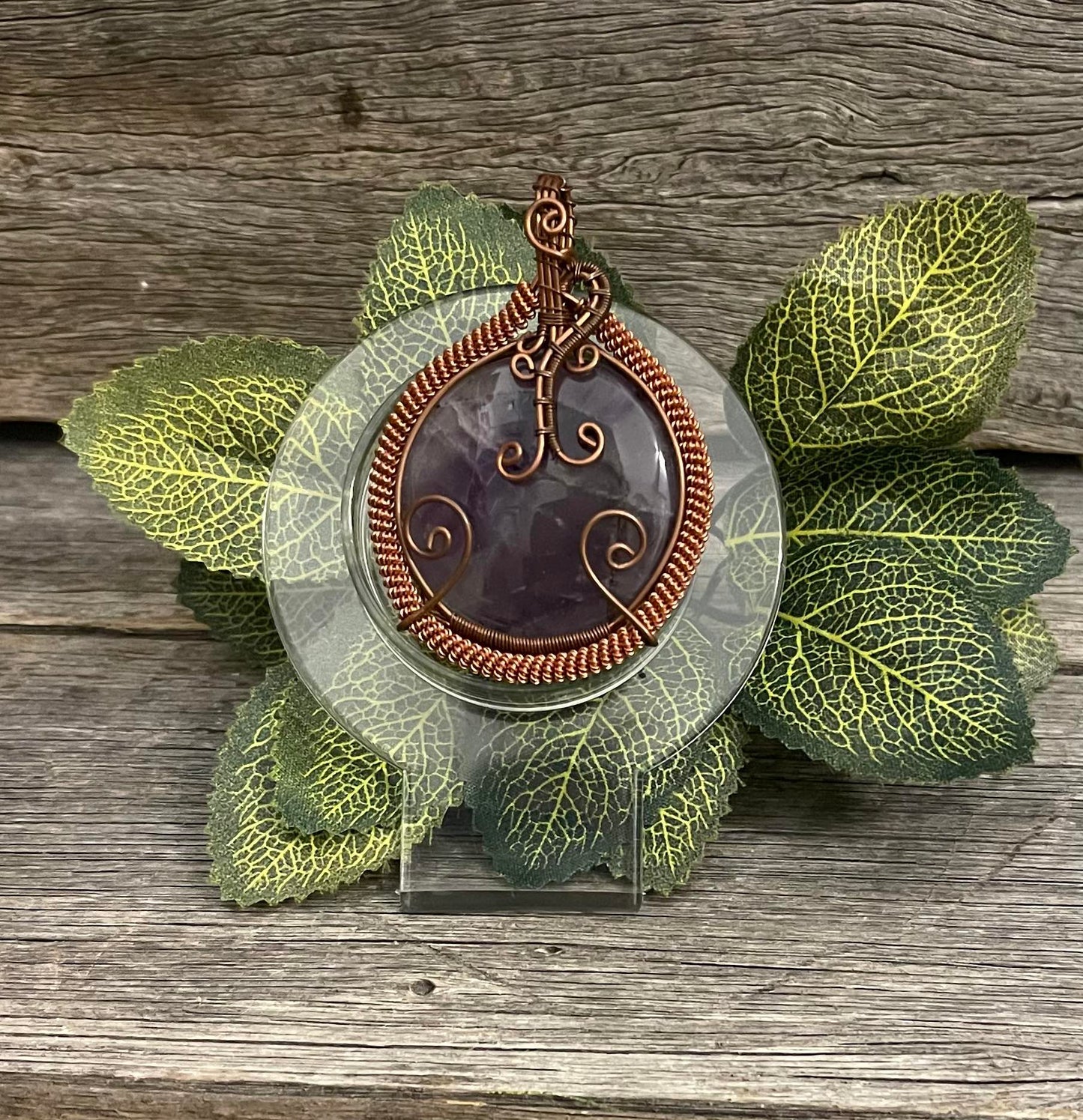 Copper Wire Wrapped Pendant