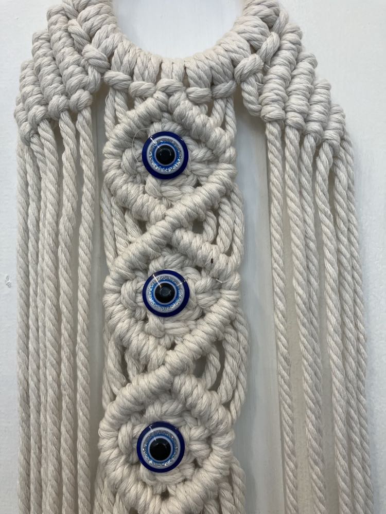 Evil Eye macrame hanger