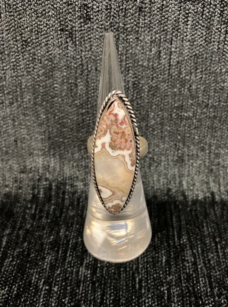 Flower Agate Ring