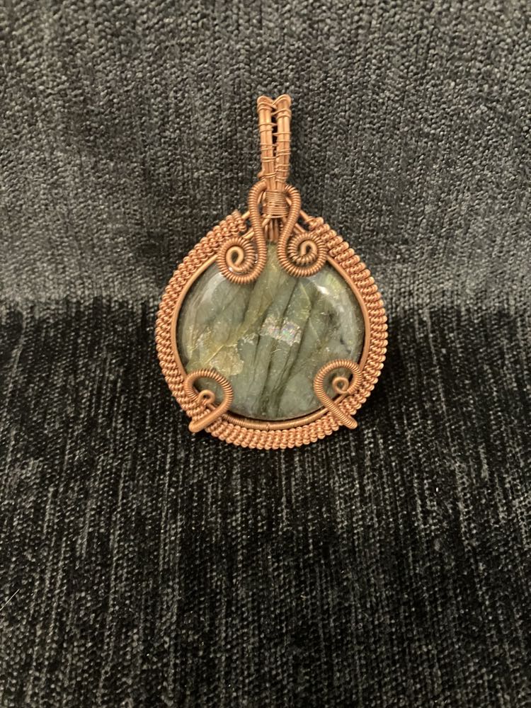Copper Wire Wrapped Pendant
