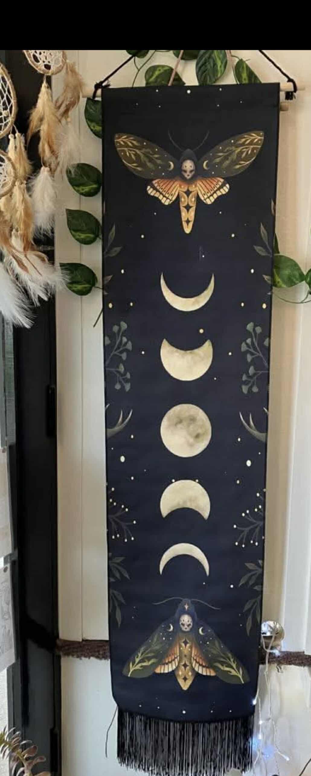 Moon Phase Hanger with Moths