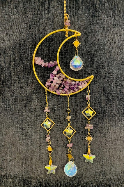 Moon sun catcher - Amethyst