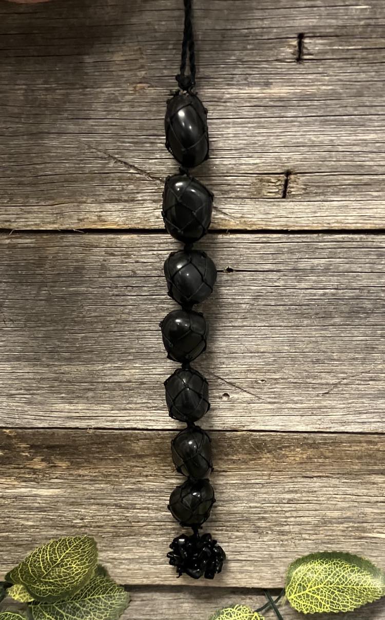 Macramé Crystal Hangers - Black