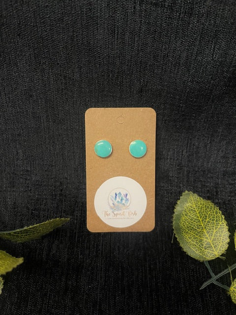 Turquoise - Sterling silver stud earrings