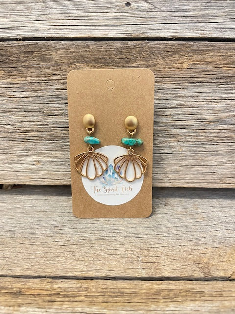 Turquoise shell earrings