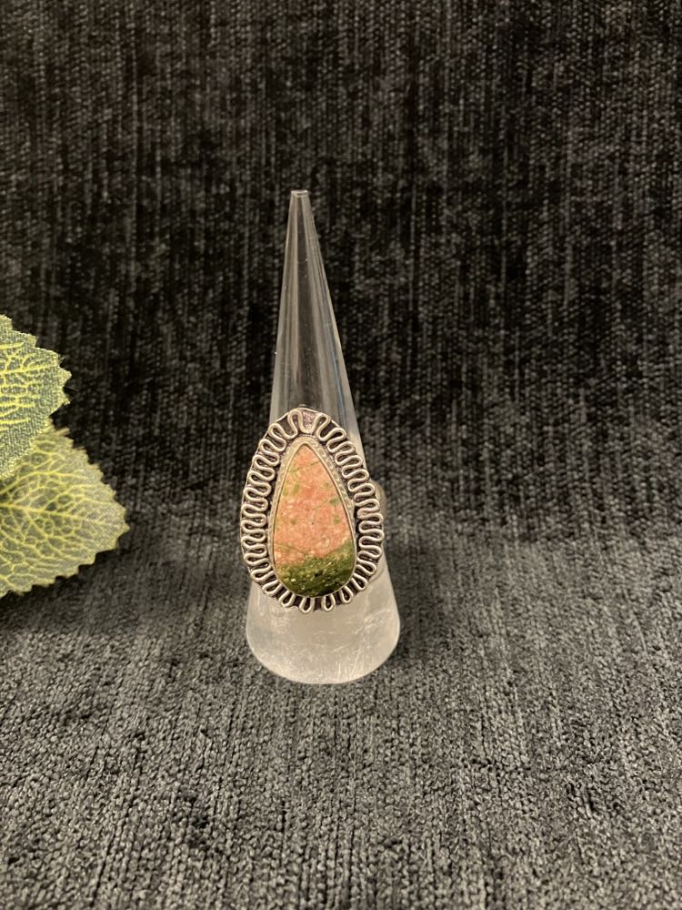 Unakite Rings - Sterling Silver over Brass