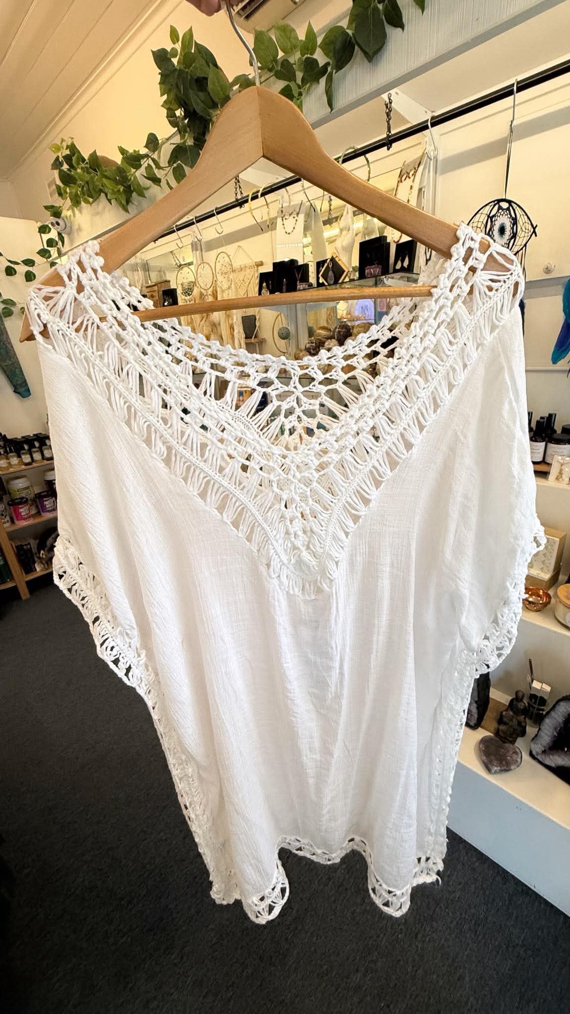 White Boho Top