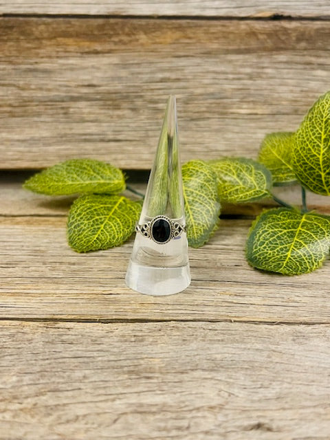 Black obsidian ring