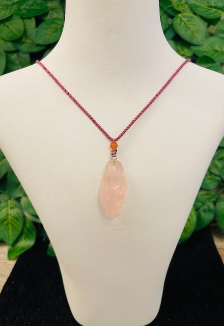 Faceted Rose Quartz Necklace