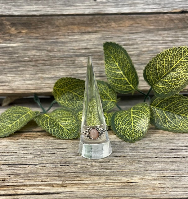 Pink moonstone ring