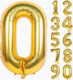 Gold Foil Number Balloon - 86cm (Balloon only)