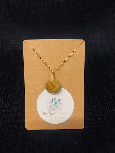 Tigers eye crystal necklace