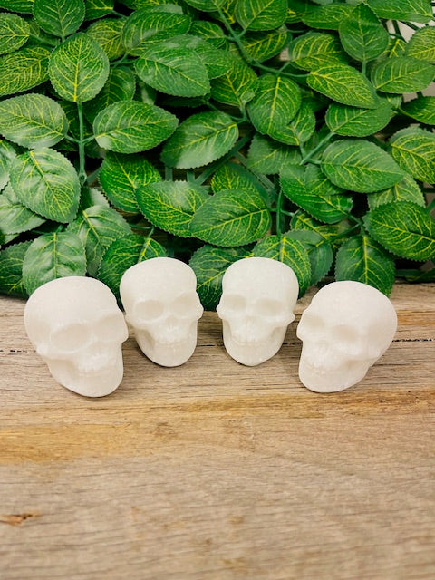 White Jade unpolished skull heads