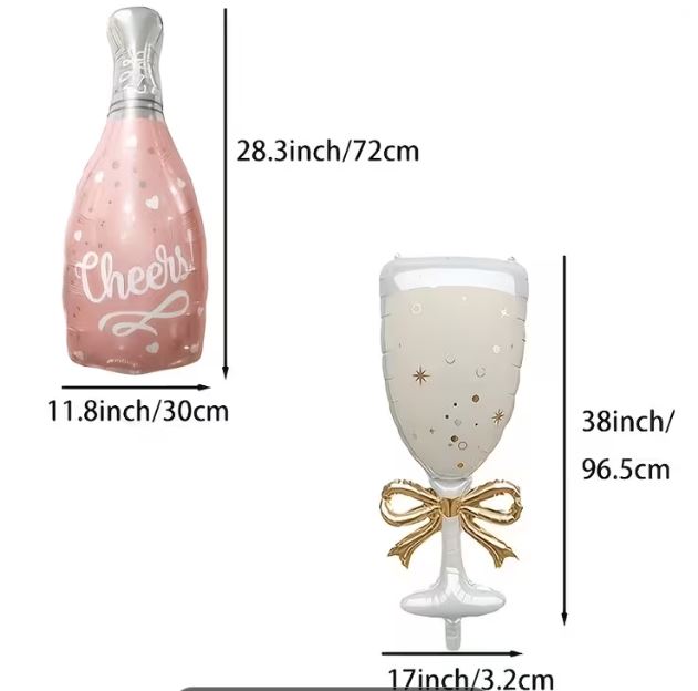 Champagne Bottle Set Balloons - 96.5cm