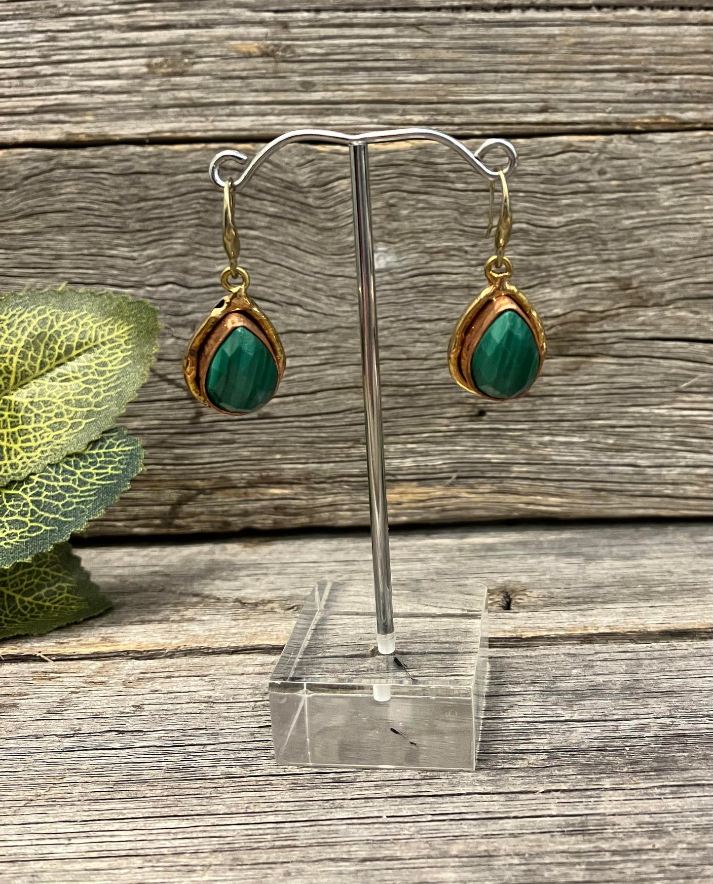 Malachite Tear Drop Earings