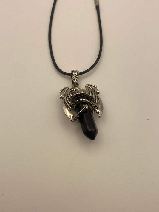 Black Obsidian Dragon- Necklace