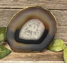 Agate Slice with Druzy, Natural Edge