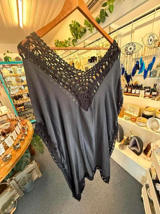 Black Boho Top