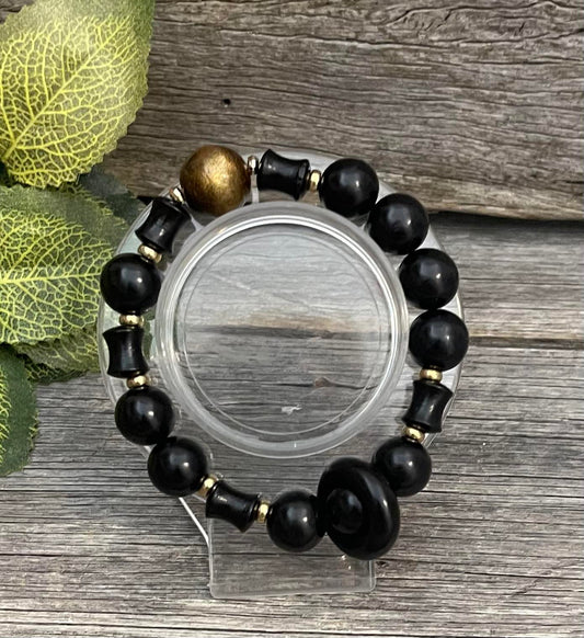 Black Onyx Wooden Bracelet