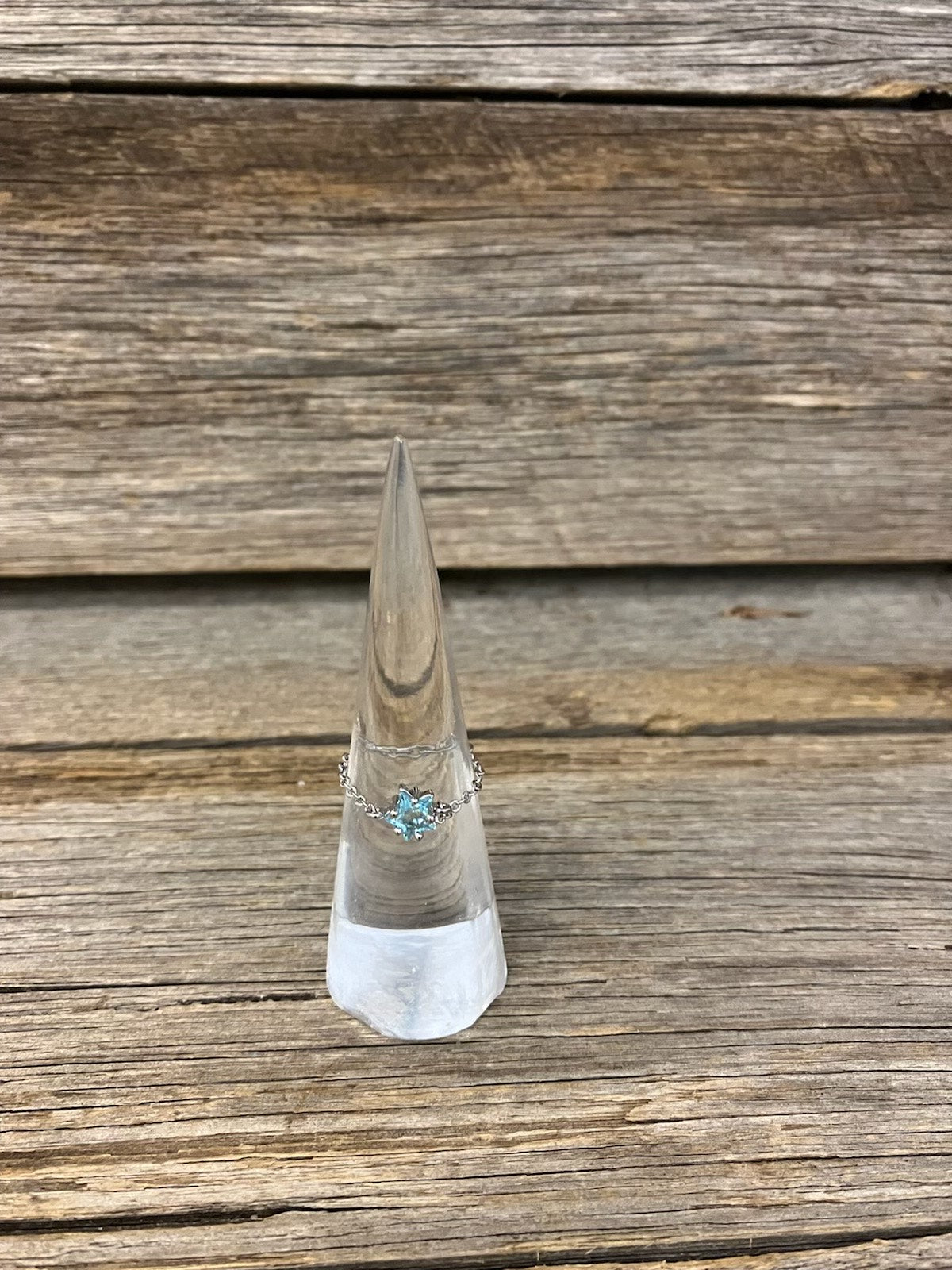 Silver star adjustable ring