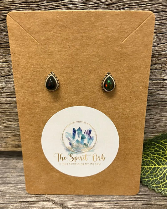 Black Opal Earrings