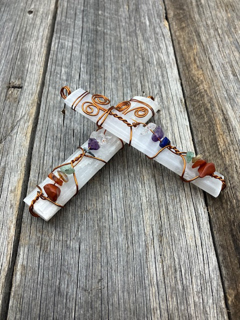 Chakra Selenite Pendant