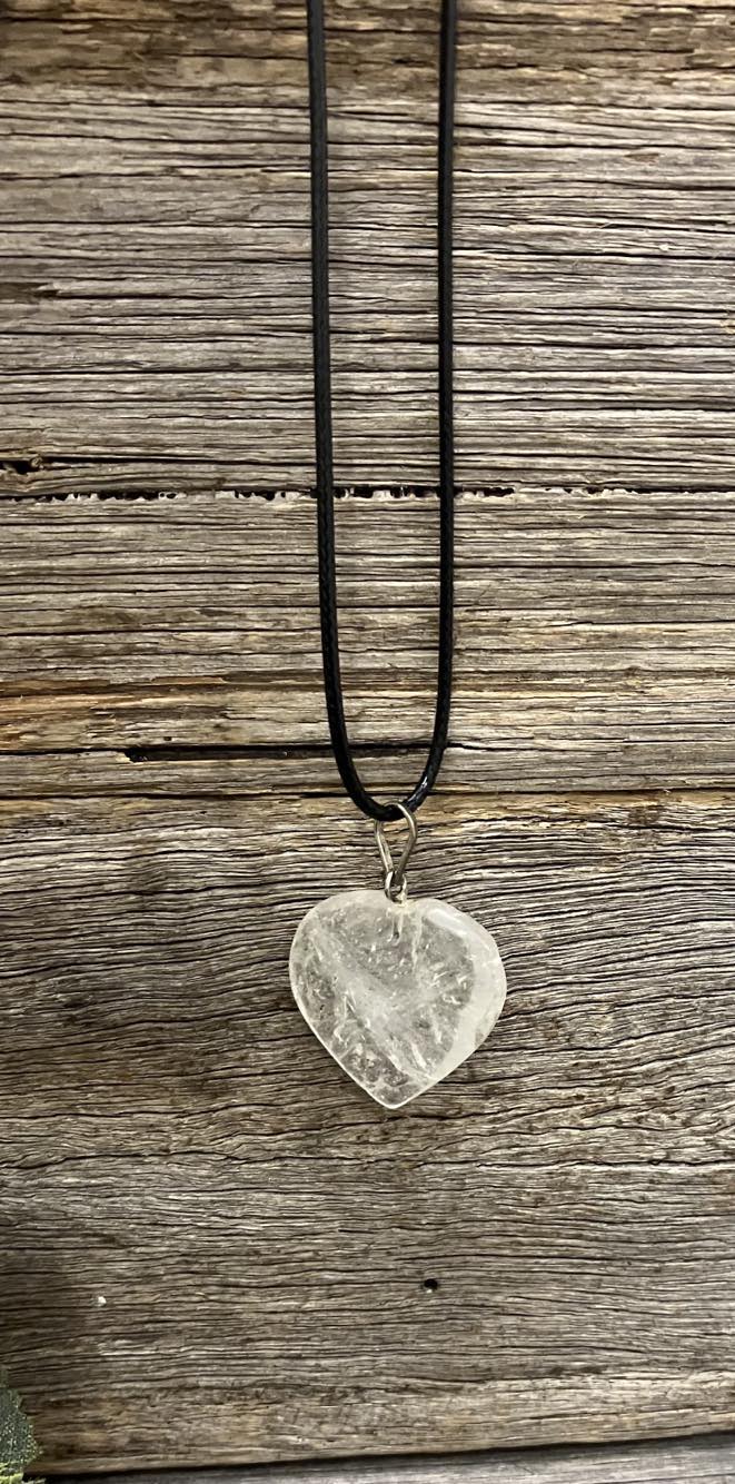 Clear Quartz Heart Necklace