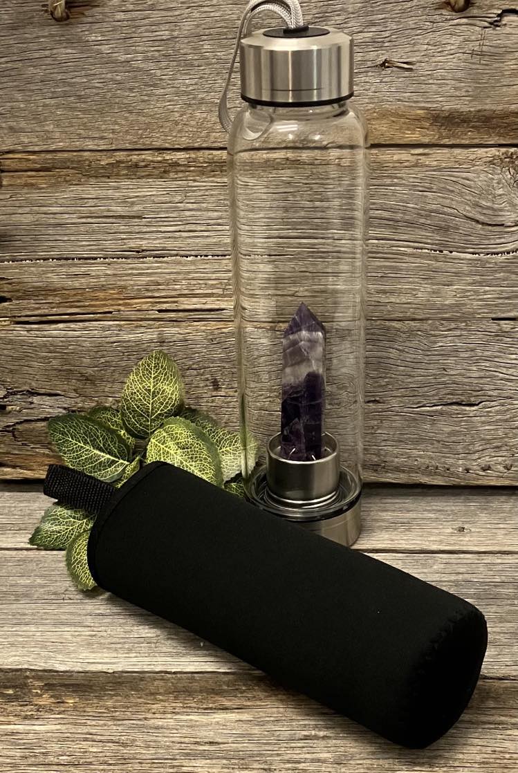 Amethyst Infused Drink Bottle with Insulated Cover