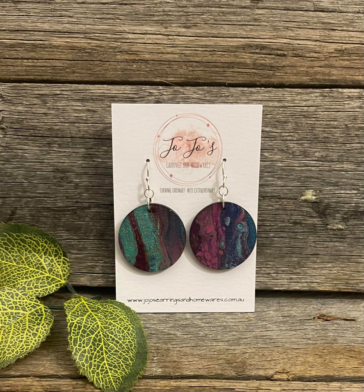 Jo Jo's Round Colour swirl earrings