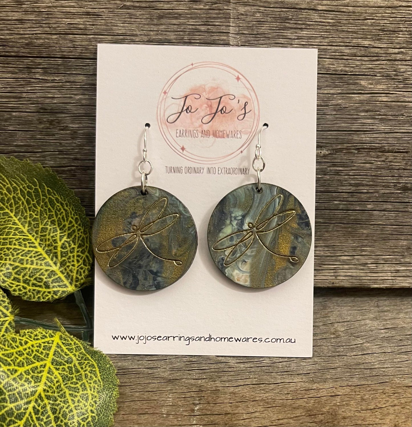 Jo Jo's Round Dragonfly Earrings