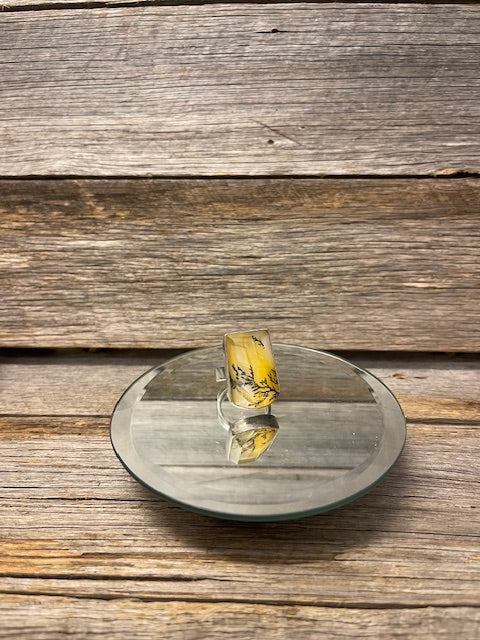 Dendrite Opal ring - Handmade Sterling Silver