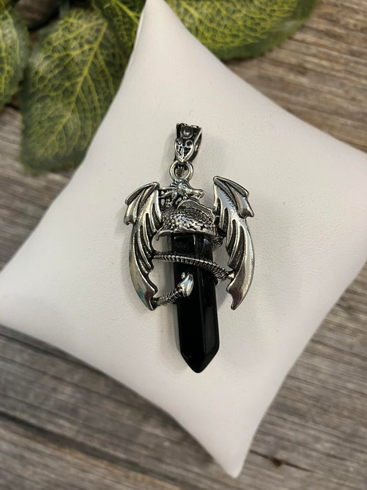 Dragon Pendant Obsidian