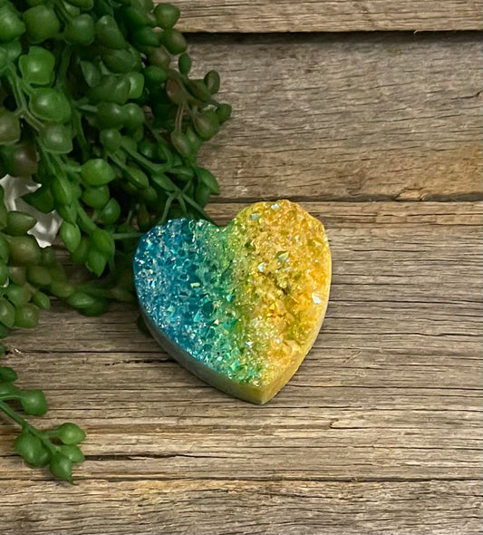 Electroplated Quartz Cluster Heart