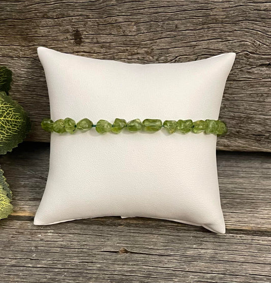 Green Peridot Chip Bracelet