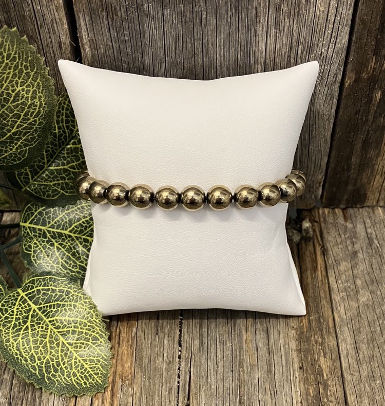 Golden Pyrite Bead Bracelet