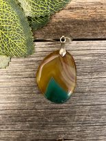 Green & Brown Agate Pendant