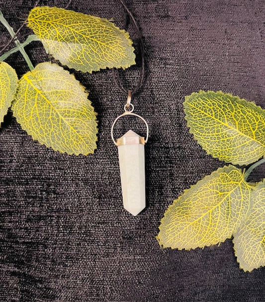 Green calcite point pendant