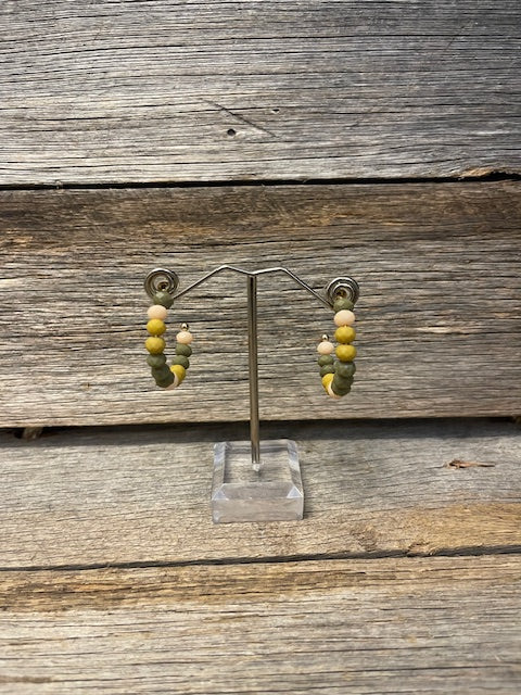 Green dress earrings