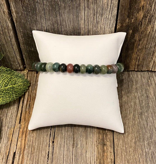 Indian Agate Bead Bracelet