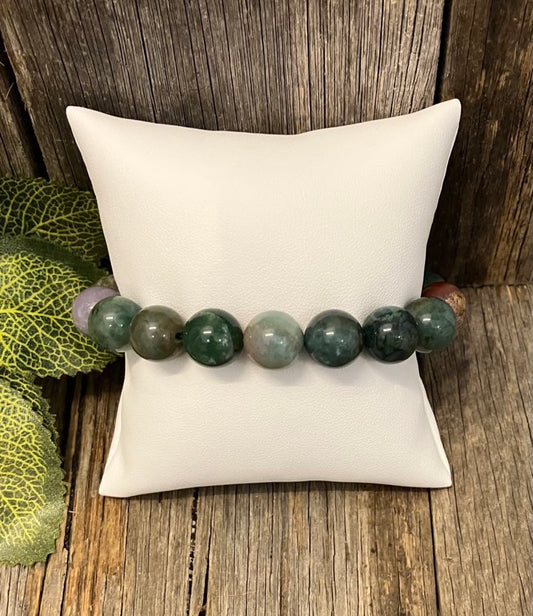 Indian Agate Large bead bracelet