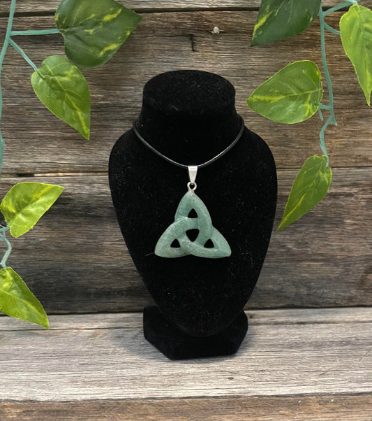 Aventurine Trinity Knot Necklace