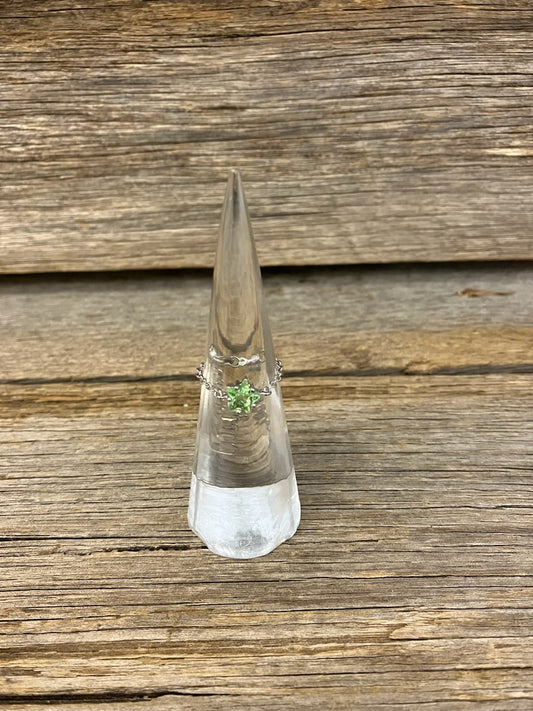 Silver star adjustable ring