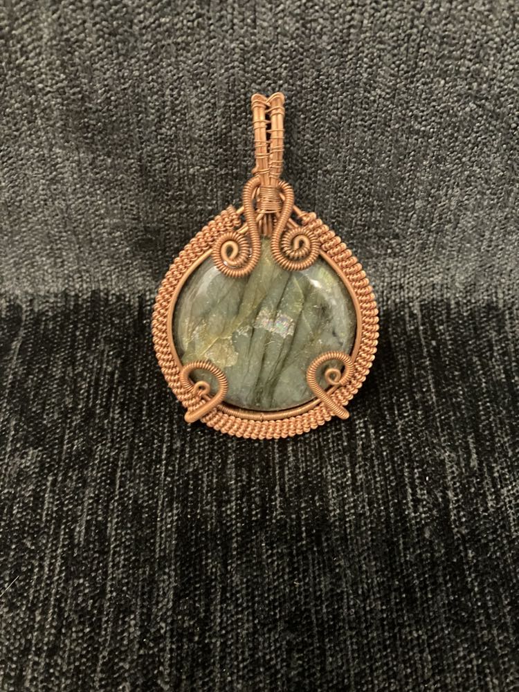 Copper Wire Wrapped Pendant