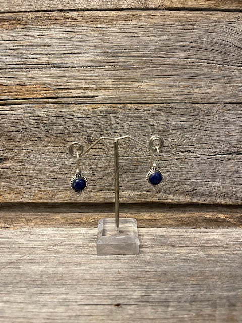 Lapis Lazuli - round drop earrings