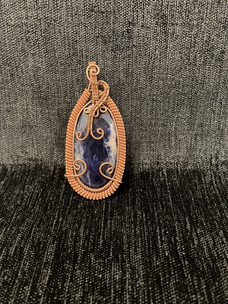 Copper Wire Wrapped Pendant