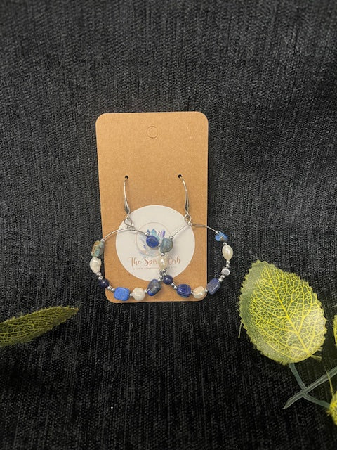 Lapis Lazuli hoop earrings