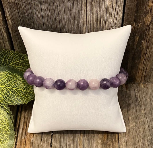 Lepidolite bead bracelet